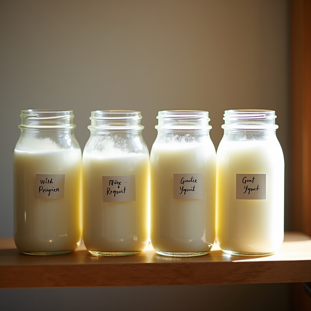 Домашний йогурт и кефир в стеклянных банках